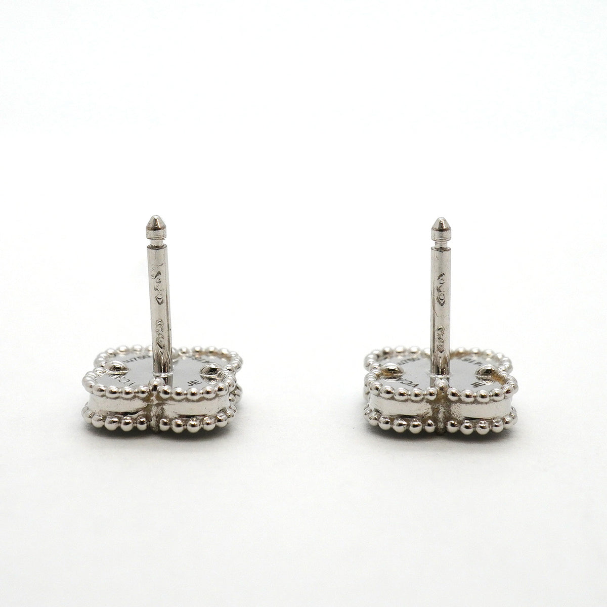 【6jhb0678】ヴァンクリーフ＆アーペル ピアス スウィート アルハンブラ K18WG ホワイトゴールド マザーオブパール【中古】レディース