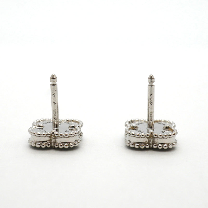 【6jhb0678】ヴァンクリーフ＆アーペル ピアス スウィート アルハンブラ K18WG ホワイトゴールド マザーオブパール【中古】レディース