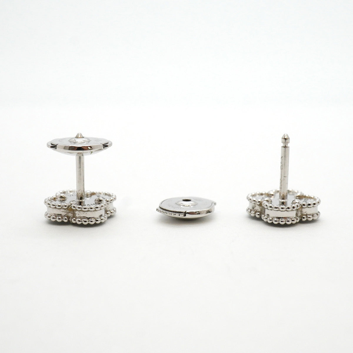 【6jhb0678】ヴァンクリーフ＆アーペル ピアス スウィート アルハンブラ K18WG ホワイトゴールド マザーオブパール【中古】レディース