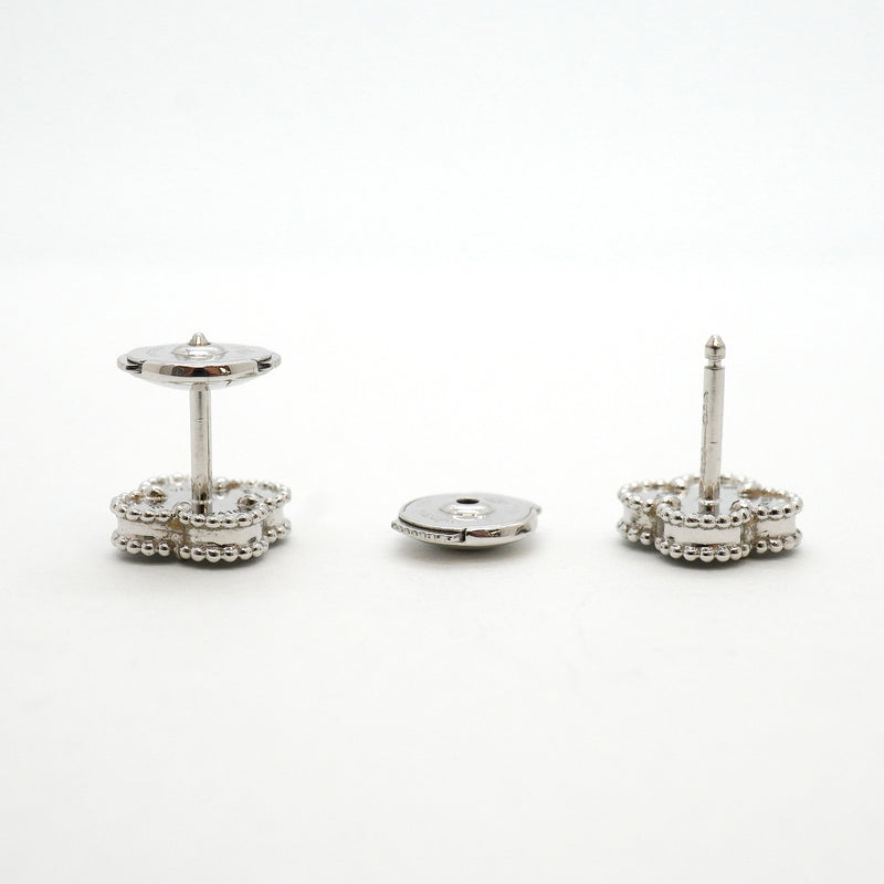 【6jhb0678】ヴァンクリーフ＆アーペル ピアス スウィート アルハンブラ K18WG ホワイトゴールド マザーオブパール【中古】レディース