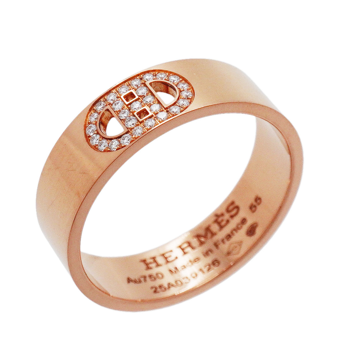 【6jhb0681】エルメス リング Hダンクル K18PG ピンクゴールド ダイヤモンド ＃55【中古】メンズ レディース ユニセックス