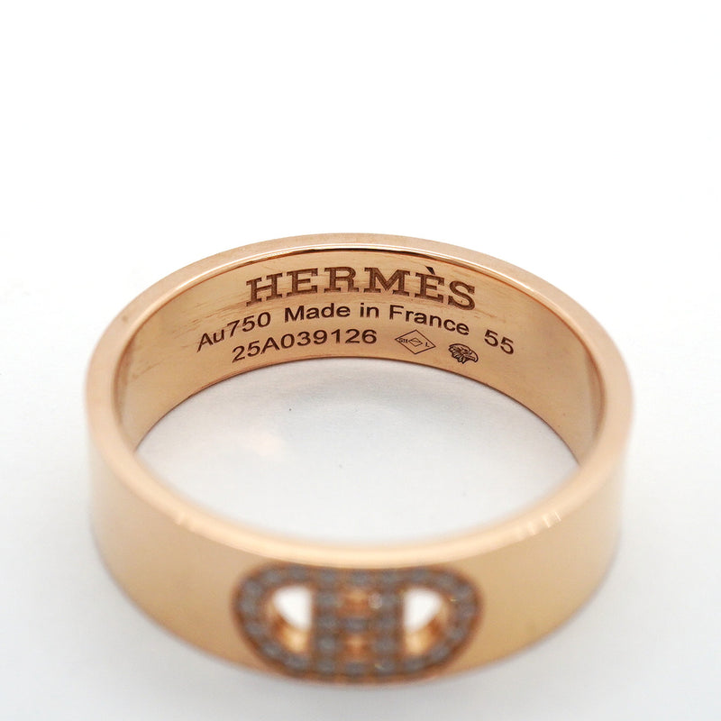 【6jhb0681】エルメス リング Hダンクル K18PG ピンクゴールド ダイヤモンド ＃55【中古】メンズ レディース ユニセックス