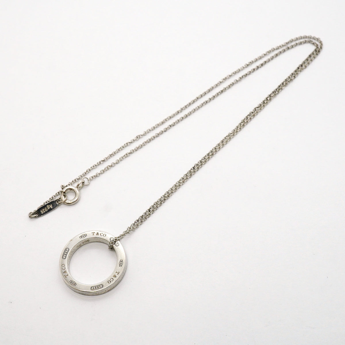 【6jhb0682】ティファニー ネックレス 1837/サークル シルバー925【中古】レディース