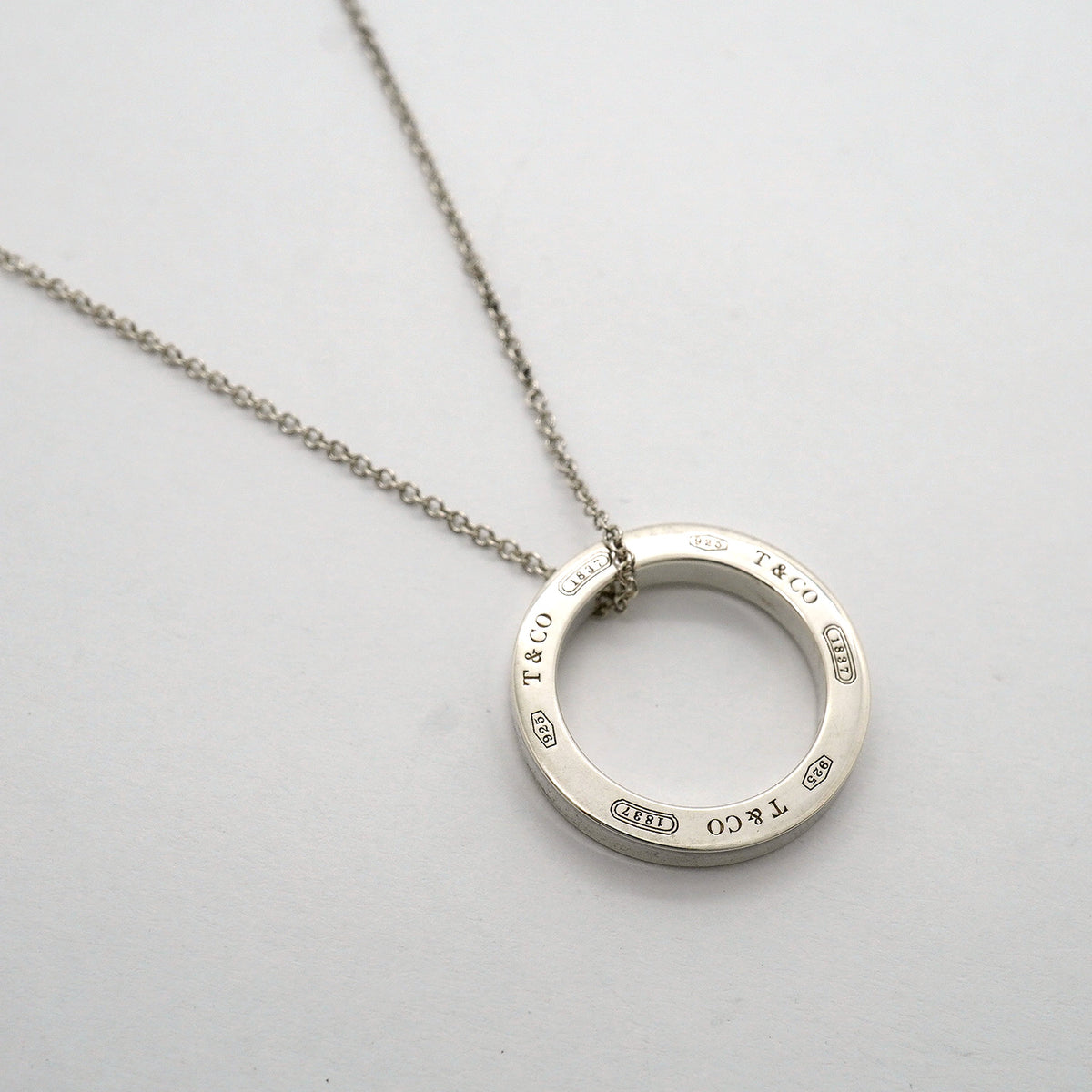 【6jhb0682】ティファニー ネックレス 1837/サークル シルバー925【中古】レディース