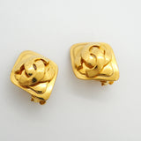 【6jhb0690】シャネル イヤリング ヴィンテージ ココマーク 菱形 GPメッキ ゴールド【中古】レディース