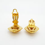 【6jhb0690】シャネル イヤリング ヴィンテージ ココマーク 菱形 GPメッキ ゴールド【中古】レディース