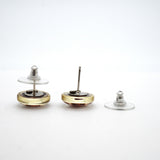 【6jhb0691】シャネル ピアス ココマーク カメリア メタル シルバー ピンク ワインレッド【中古】レディース