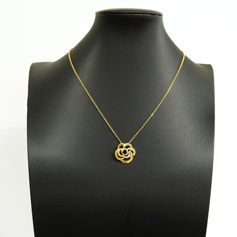 【6jhb0695】シャネル ネックレス カメリア K18YG イエローゴールド【中古】レディース