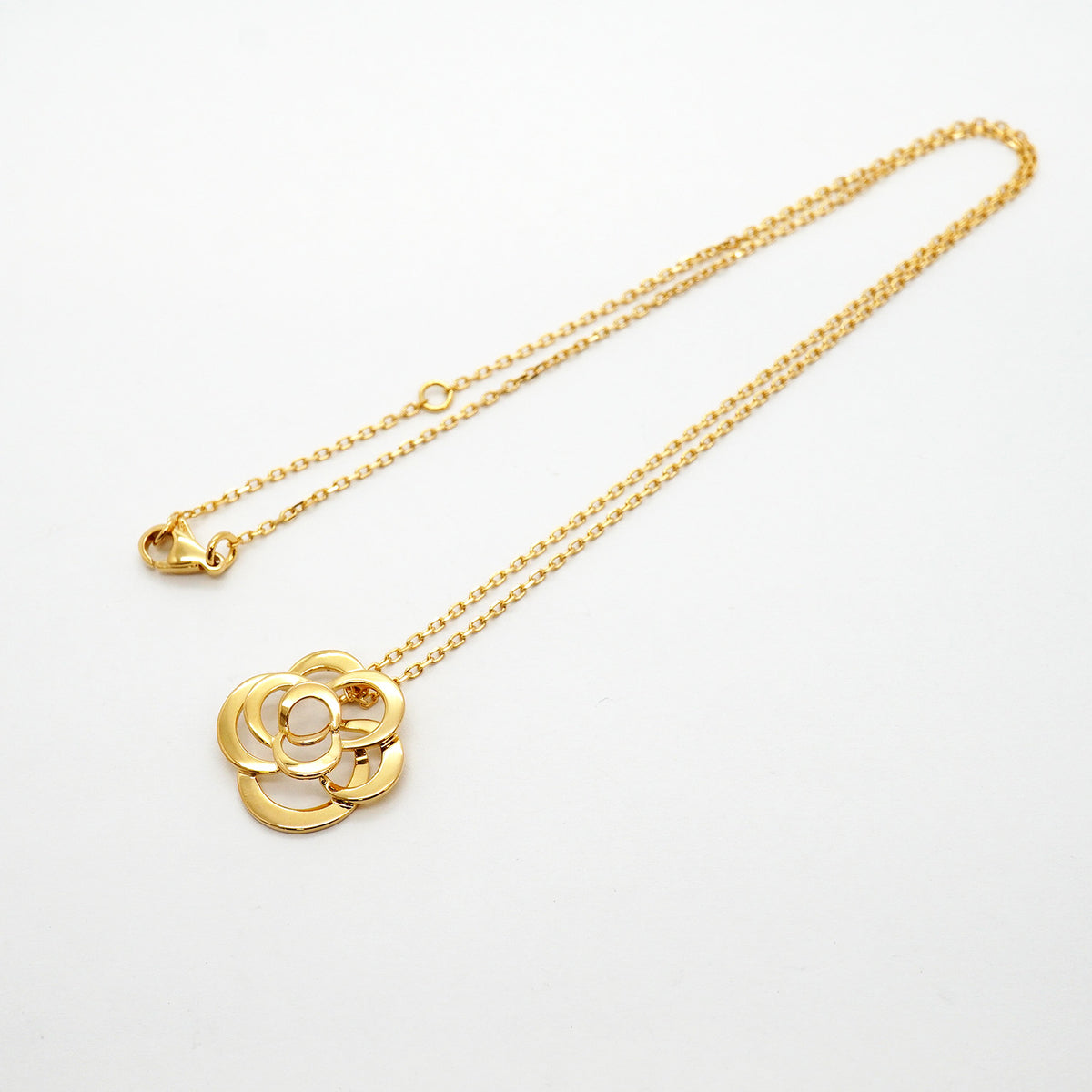 【6jhb0695】シャネル ネックレス カメリア K18YG イエローゴールド【中古】レディース