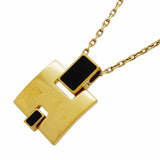 【6jhb0697】エルメス ネックレス アイリーン GPメッキ ゴールド ブラック【中古】レディース