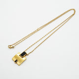 【6jhb0697】エルメス ネックレス アイリーン GPメッキ ゴールド ブラック【中古】レディース