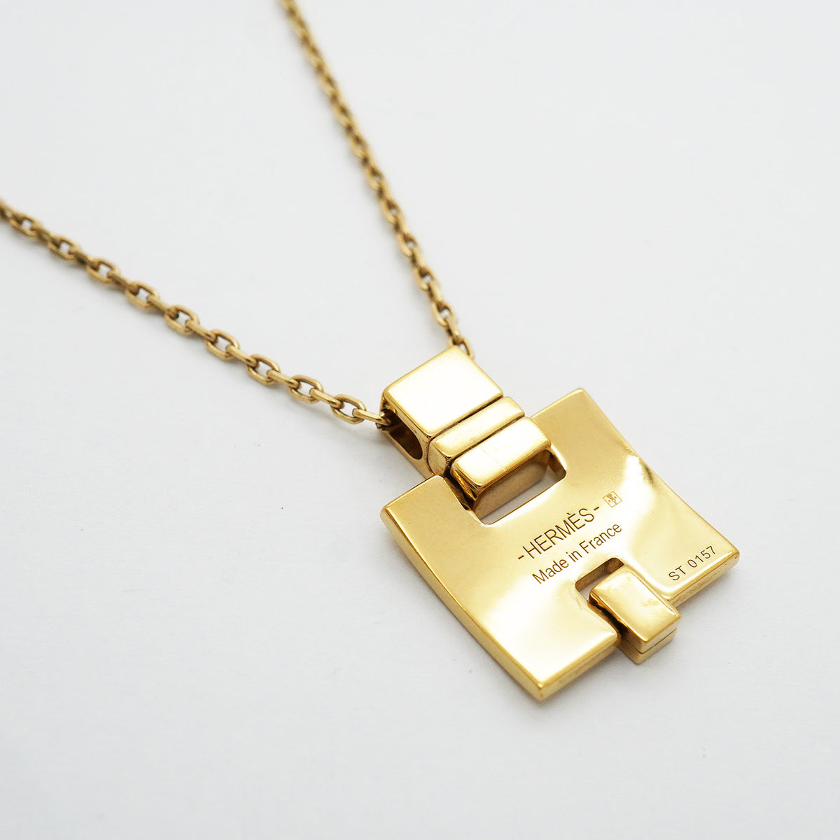 【6jhb0697】エルメス ネックレス アイリーン GPメッキ ゴールド ブラック【中古】レディース