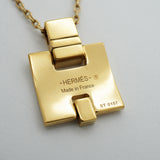 【6jhb0697】エルメス ネックレス アイリーン GPメッキ ゴールド ブラック【中古】レディース