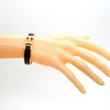 【6jhb0698】エルメス バングル クリッククラックPM GPメッキ ゴールド ブラック【中古】レディース