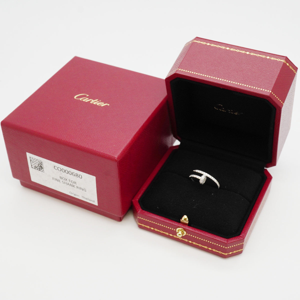 【6jhb0702】カルティエ リング ジュストアンクル SM セミパヴェ K18WG ホワイトゴールド ダイヤモンド ＃50【中古】レディース