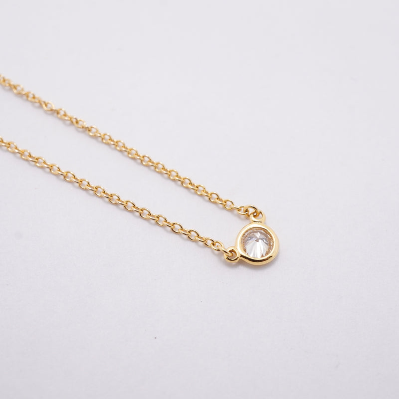 【6jhb0706】ティファニー ネックレス バイザヤード 1PD K18YG イエローゴールド ダイヤモンド【中古】レディース
