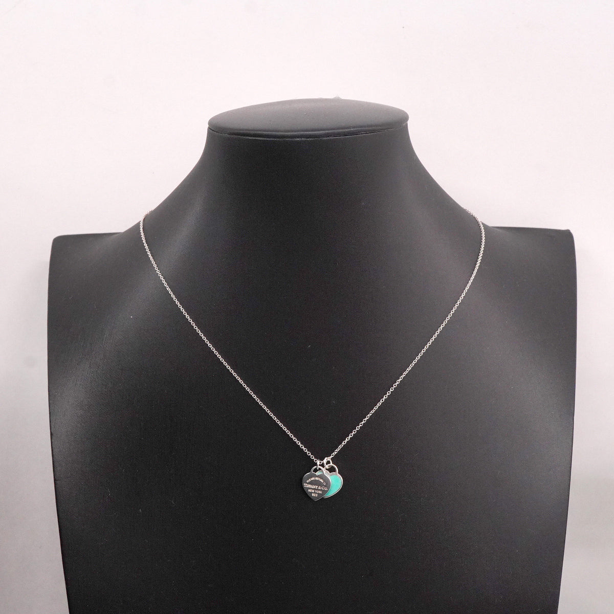【6jhb0708】ティファニー ネックレス ダブルリターントゥハート シルバー925 ブルー【中古】レディース