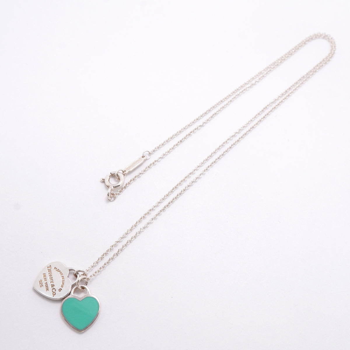 【6jhb0708】ティファニー ネックレス ダブルリターントゥハート シルバー925 ブルー【中古】レディース