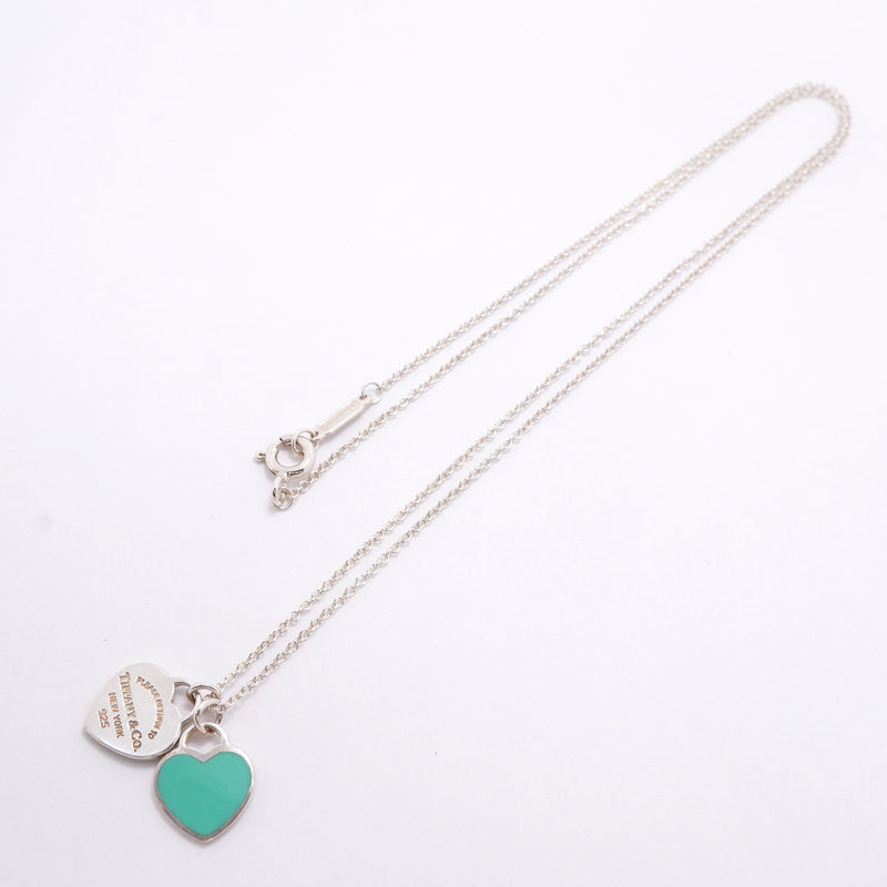 【6jhb0708】ティファニー ネックレス ダブルリターントゥハート シルバー925 ブルー【中古】レディース