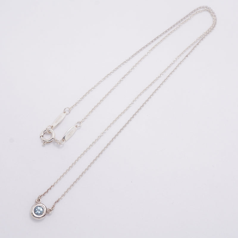 【6jhb0712】ティファニー ネックレス バイザヤード シルバー925 アクアマリン ブルー【中古】レディース