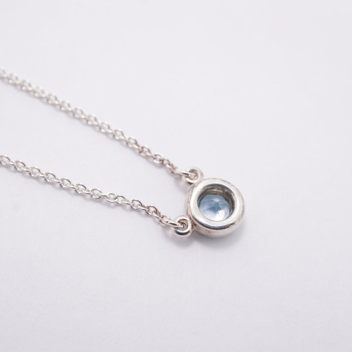 【6jhb0712】ティファニー ネックレス バイザヤード シルバー925 アクアマリン ブルー【中古】レディース