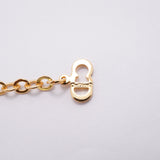 【6jhb0720】クリスチャンディオール ネックレス ディオールロゴ オーバル GPメッキ ゴールド【中古】レディース