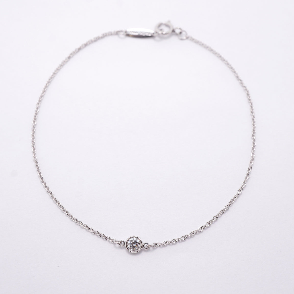 【6jhb0721】ティファニー ブレスレット バイザヤード 1PD Pt950 プラチナ ダイヤモンド【中古】レディース