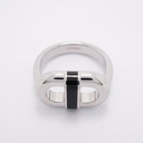 【6jhb0723】エルメス リング マイヨン メタル シルバー ブラック ＃58【中古】メンズ