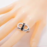 【6jhb0723】エルメス リング マイヨン メタル シルバー ブラック ＃58【中古】メンズ