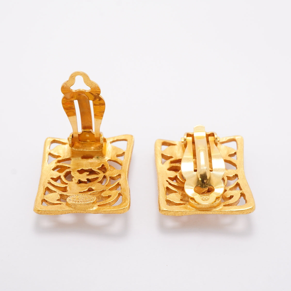 【6jhb0724】シャネル イヤリング ヴィンテージ ココマーク スクエア GPメッキ ゴールド【中古】レディース