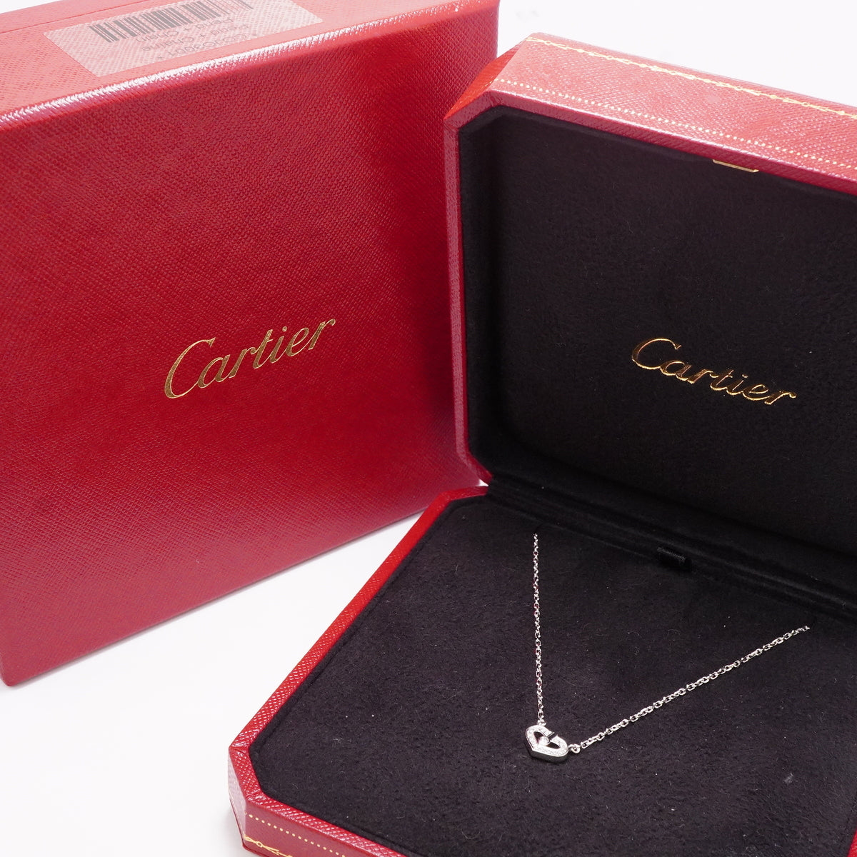 【6jhb0732】カルティエ ネックレス Cハート K18WG ホワイトゴールド ダイヤモンド【中古】レディース