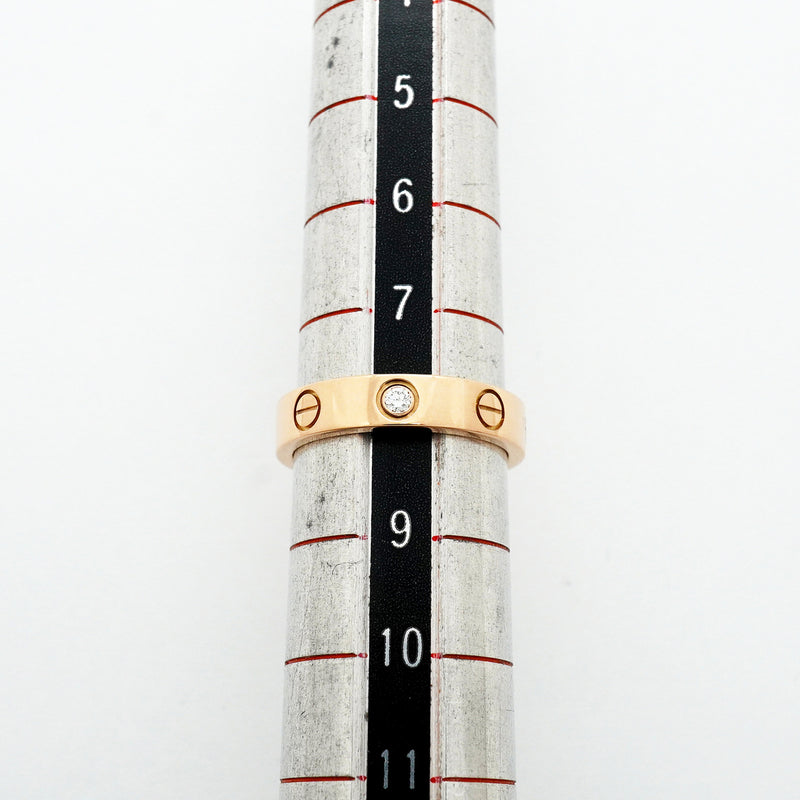【6jhb0735】カルティエ リング ミニラブ 1PD K18PG ピンクゴールド ダイヤモンド ＃48【中古】レディース