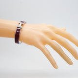 【6jhb0740】エルメス バングル クリッククラックPM メタル シルバー レッド【中古】レディース