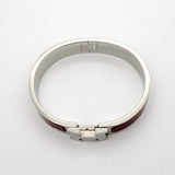 【6jhb0740】エルメス バングル クリッククラックPM メタル シルバー レッド【中古】レディース