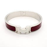 【6jhb0740】エルメス バングル クリッククラックPM メタル シルバー レッド【中古】レディース