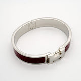 【6jhb0740】エルメス バングル クリッククラックPM メタル シルバー レッド【中古】レディース