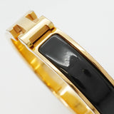 【6jhb0741】エルメス バングル クリッククラックPM GPメッキ ゴールド ブラック【中古】レディース
