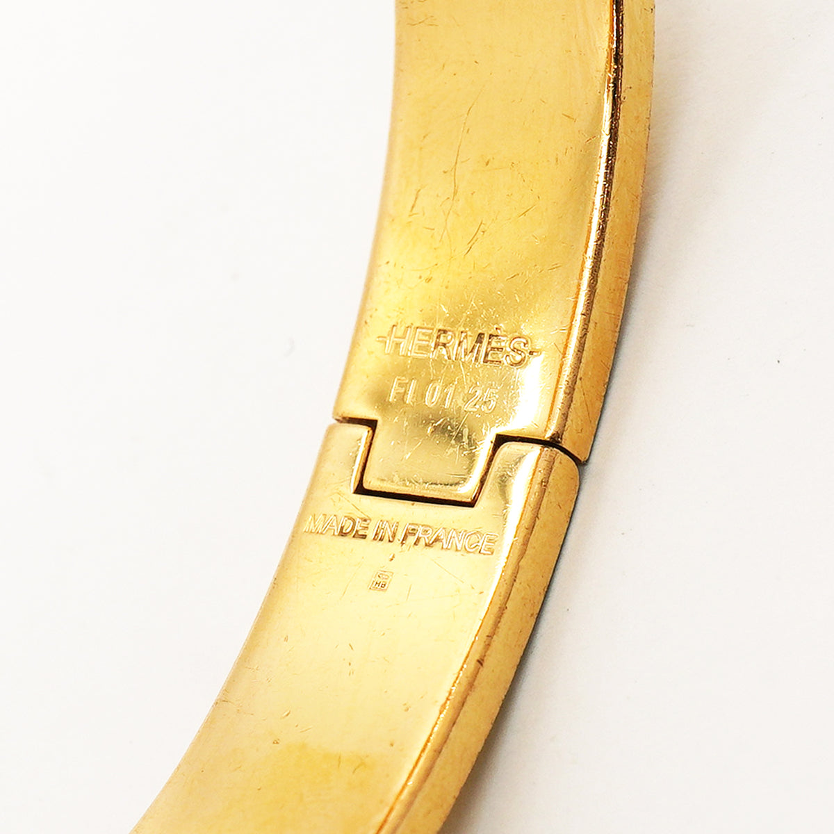 【6jhb0741】エルメス バングル クリッククラックPM GPメッキ ゴールド ブラック【中古】レディース