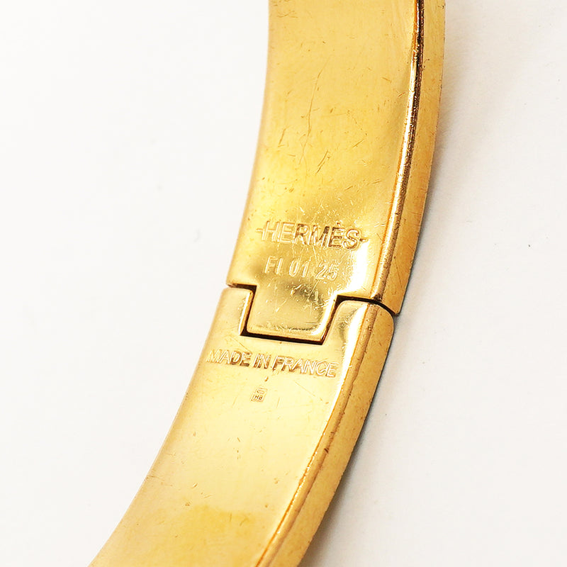 【6jhb0741】エルメス バングル クリッククラックPM GPメッキ ゴールド ブラック【中古】レディース