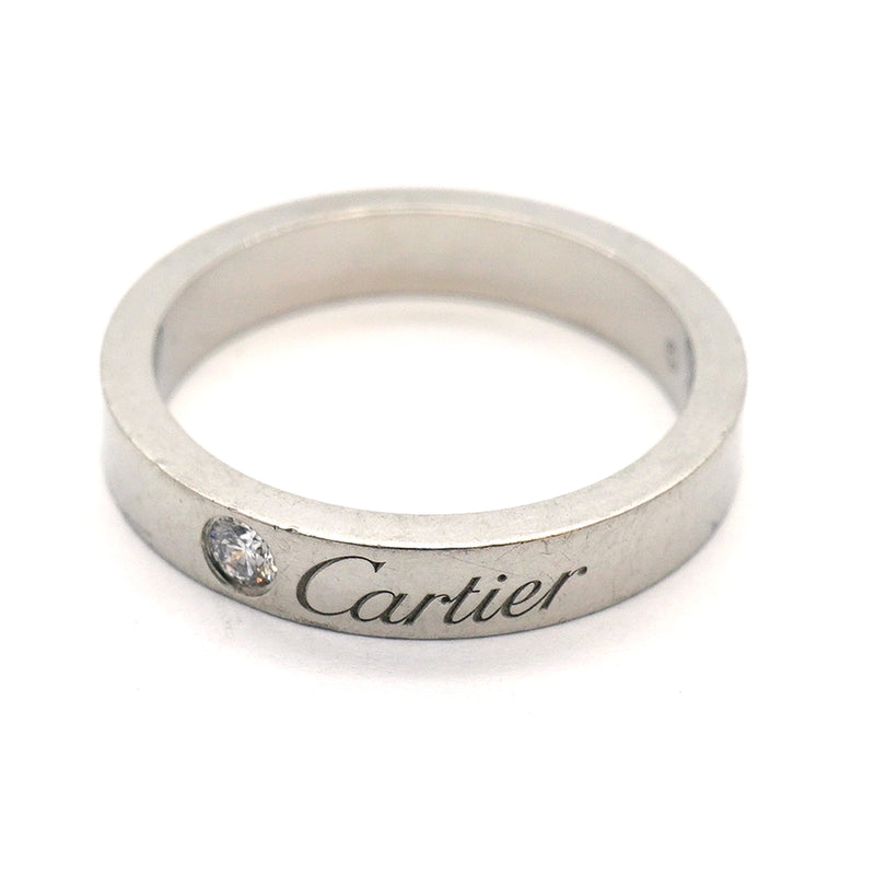【6jhb0750】カルティエ リング Cドゥ 1PD Pt950 プラチナ ダイヤモンド ＃47【中古】レディース