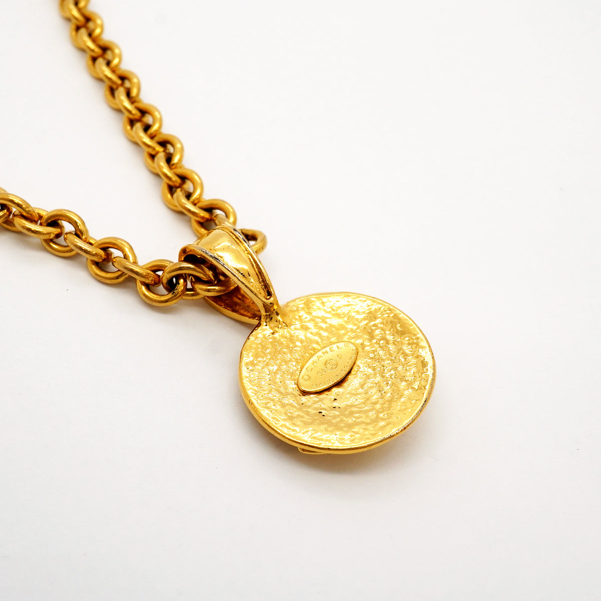 【6jhb0757】シャネル ネックレス ヴィンテージ ココマーク 丸型 サークル GPメッキ ゴールド【中古】レディース
