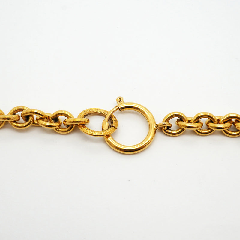 【6jhb0757】シャネル ネックレス ヴィンテージ ココマーク 丸型 サークル GPメッキ ゴールド【中古】レディース