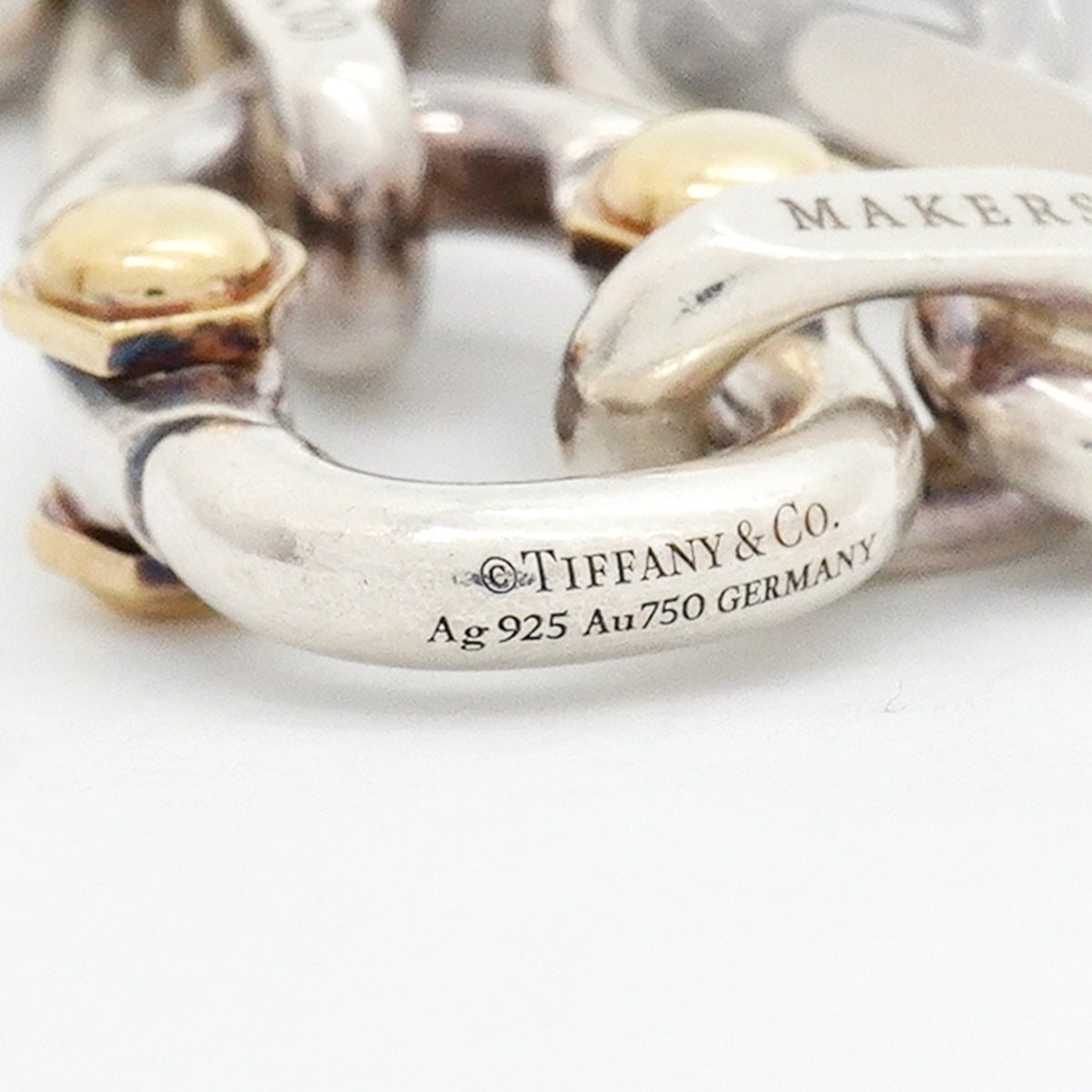 【6jhb0762】ティファニー ブレスレット メイカーズ/ワイド K18YG イエローゴールド シルバー925【中古】メンズ レディース ユニセックス