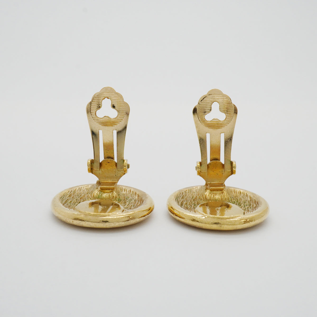 【6jhb0773】クリスチャンディオール イヤリング エンブレム 丸型 サークル GPメッキ ゴールド【中古】レディース
