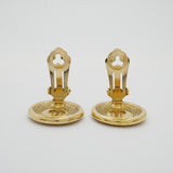 【6jhb0773】クリスチャンディオール イヤリング エンブレム 丸型 サークル GPメッキ ゴールド【中古】レディース