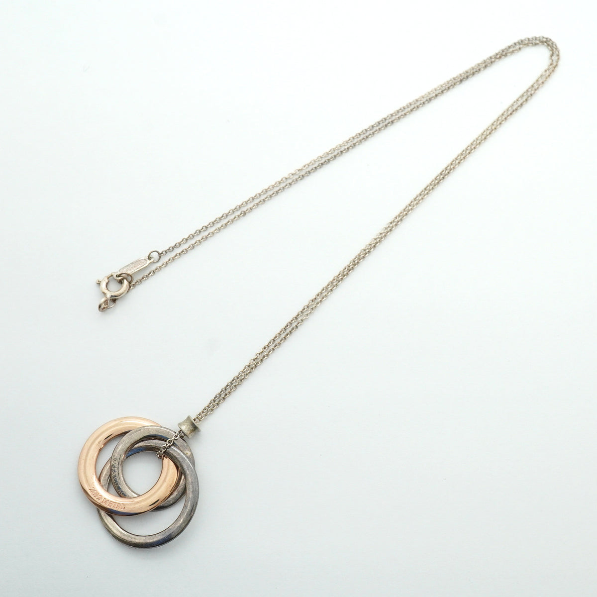 【6jhb0780】ティファニー ネックレス 1837/インターロッキング シルバー925 ルベドメタル【中古】レディース