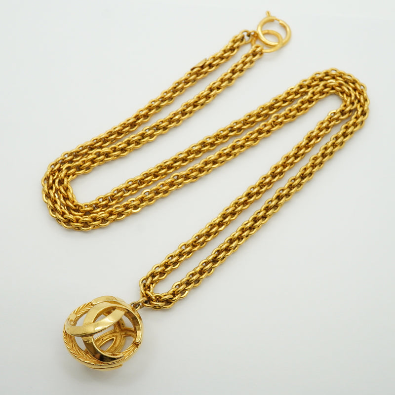 【6jhb0781】シャネル ネックレス ヴィンテージ ココマーク GPメッキ ゴールド【中古】レディース