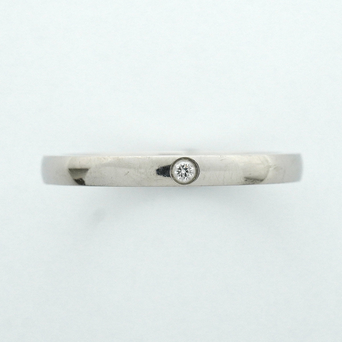 【6jhb0783】カルティエ リング クラシック 1PD Pt950 プラチナ ダイヤモンド ＃53【中古】レディース