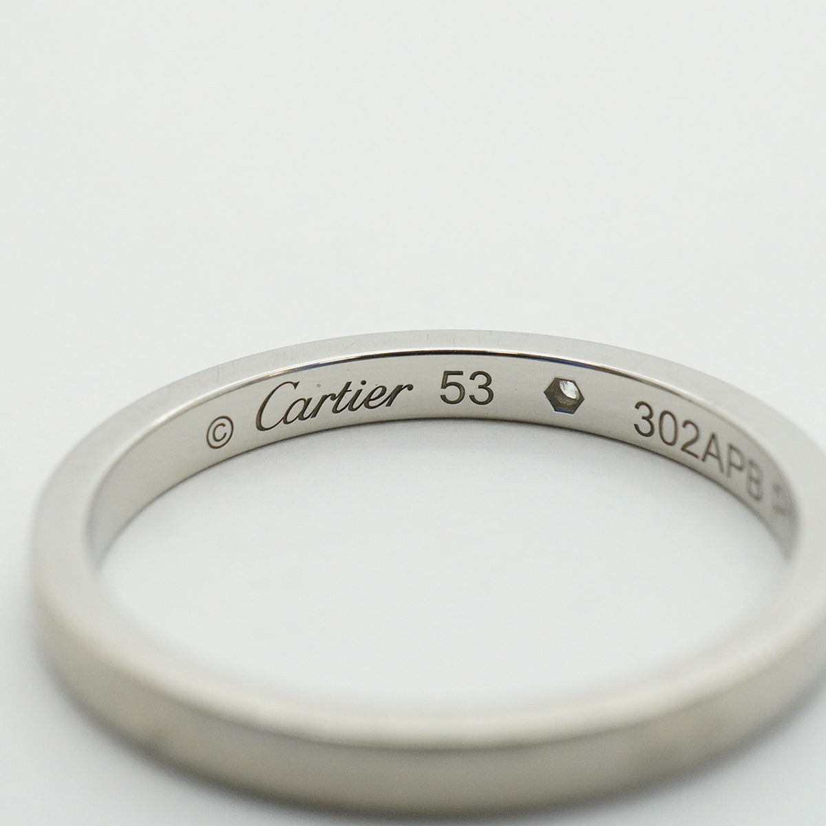 【6jhb0783】カルティエ リング クラシック 1PD Pt950 プラチナ ダイヤモンド ＃53【中古】レディース