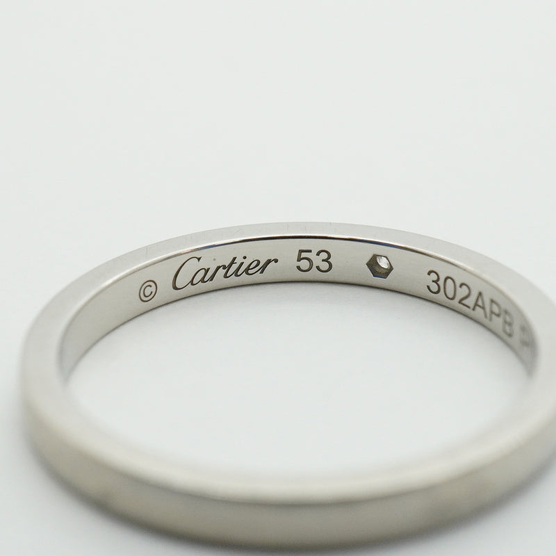 【6jhb0783】カルティエ リング クラシック 1PD Pt950 プラチナ ダイヤモンド ＃53【中古】レディース